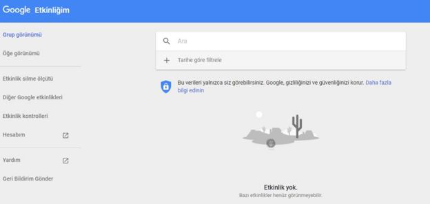 Google Etkinliğim