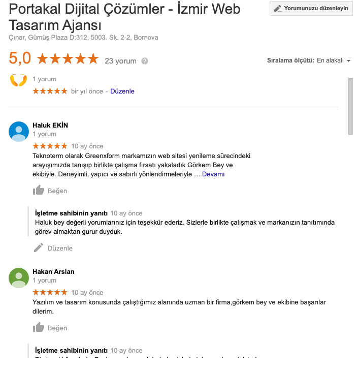 portakal dijital çözümler müşteri yorumları