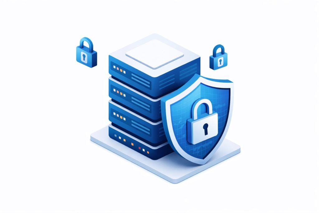 Web sitesi virüs temizleme ve veritabanı koruma kalkanı illüstrasyonu.