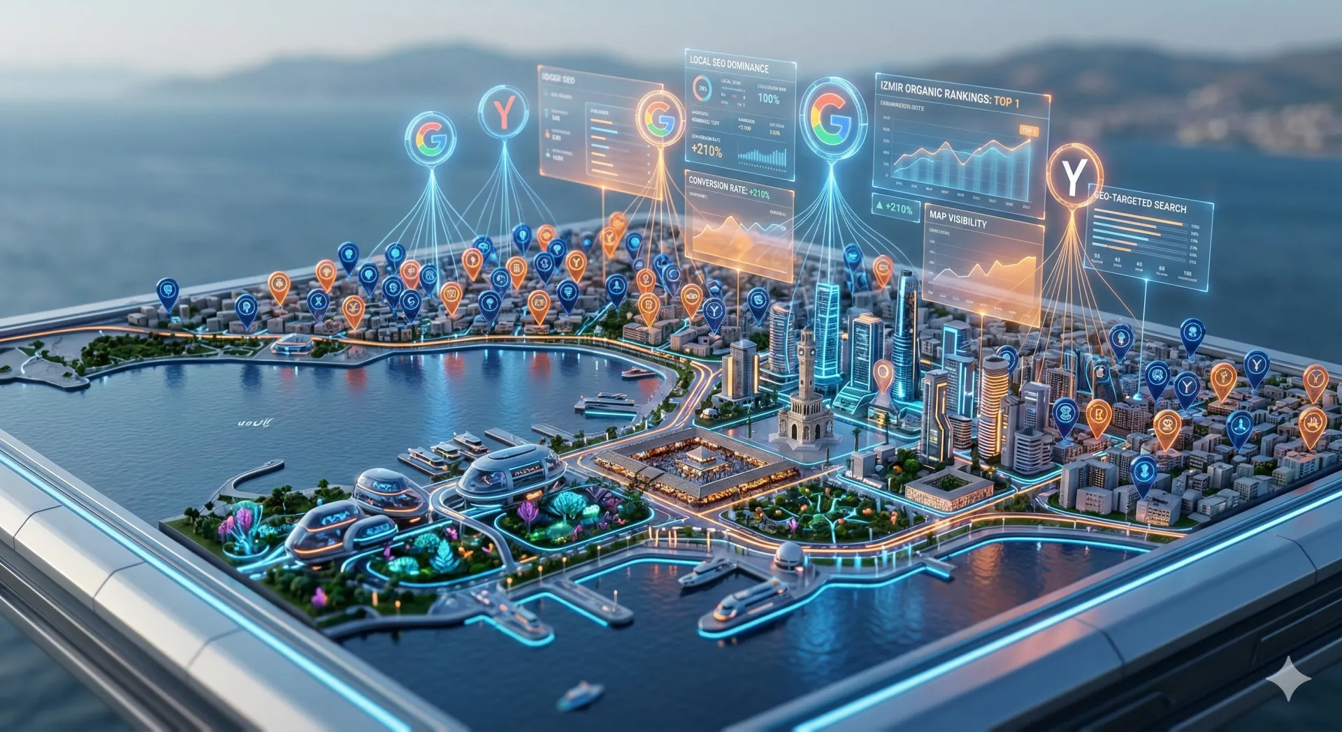 İzmir yerel SEO stratejileri ile bölgesel Google haritalar (Local Pack) görünürlüğünün artırılması.