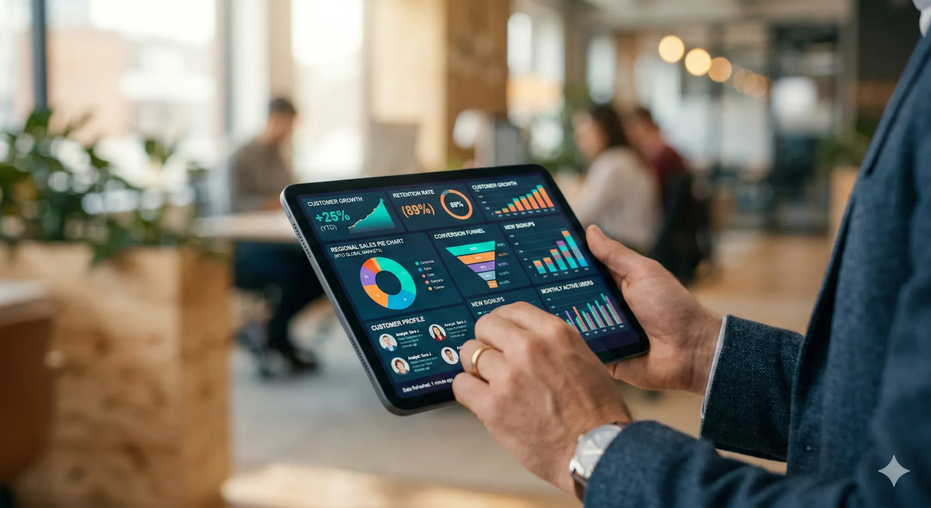 Mobil uygulamalar üzerinden müşteri davranışı ve veri analitiği raporlama ekranı.